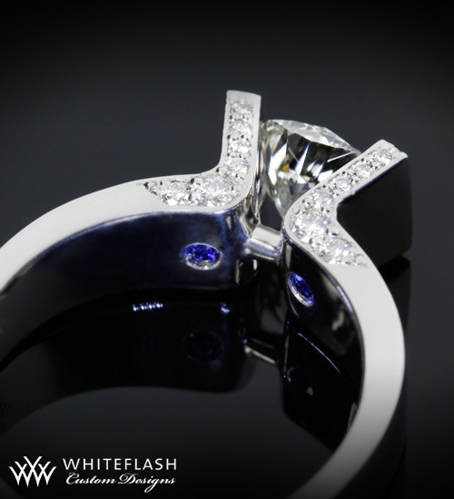 Bar Set Diamond Engagement Ring