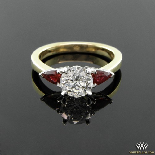3-stone ruby and diamond ring