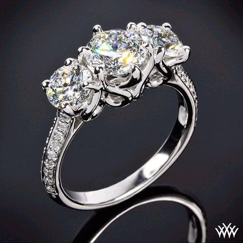 3 Stone Swan Diamond Engagement-Ring by Vatche