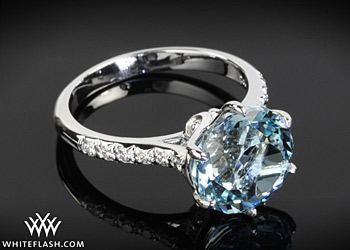 Aquamarine birthstone engagement rings