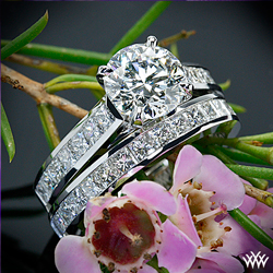 Custom Platinum Diamond Engagment and Wedding Rings
