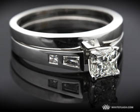 Custom Princess Cut Diamond Wedding Ring Set