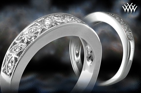 Filigree is another big look in wedding bands for this year 