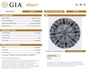 GIA e-report (sample)