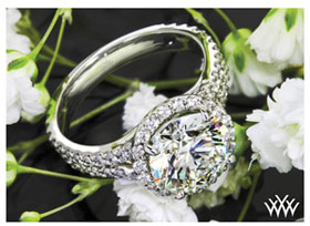 halo custom diamond engagement ring
