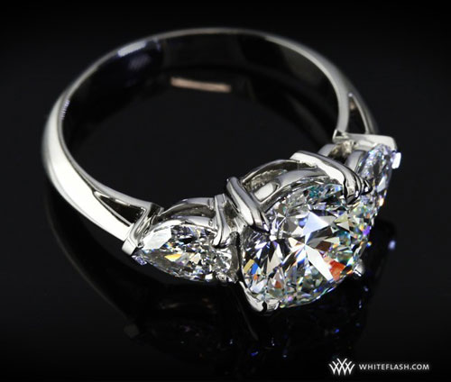 Trois Brillant Diamond Engagement Ring Threestone marquise cut diamond 