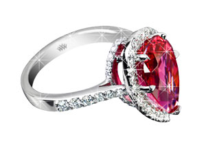 Pear-Spinel-Diamond-Ring
