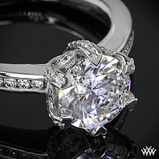 Platinum Ritani Setting Channel-Set Diamond Engagement Ring