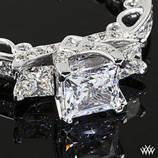 Platinum Verragio Bead-Set Princess 3 Stone Engagement Ring