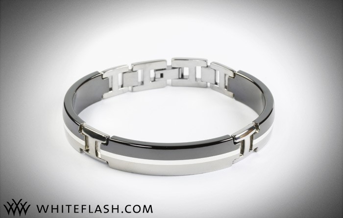 titanium tuxedo bracelet