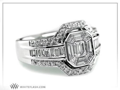 'Baguette Aliquot' Diamond Right Hand Ring