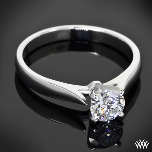 Sleek Line Solitaire Engagement Ring