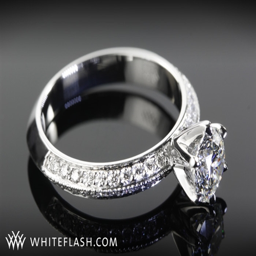 Knife Edge Pave Diamond Engagement Ring 712