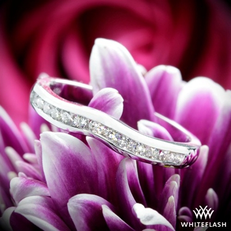 X-Prong Channel Set Diamond Wedding Ring