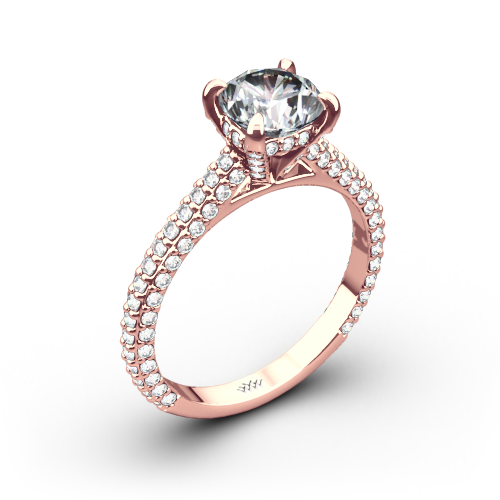 Elena Rounded Pave Diamond Engagement Ring