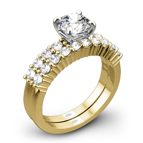 Legato Shared Prong Diamond Wedding Set