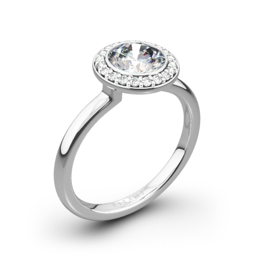 Ritani 1RZ1851 Bezel-Set Halo Solitaire Engagement Ring