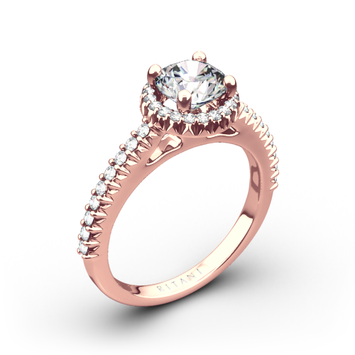 Ritani 1RZ3705 French-Set Halo Diamond Engagement Ring