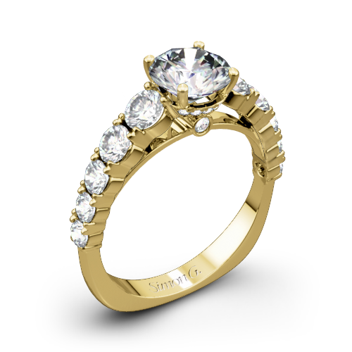 Simon G. TR426 Caviar Diamond Engagement Ring