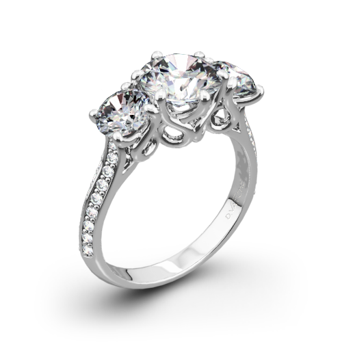 Vatche 324 Swan Three Stone Engagement Ring