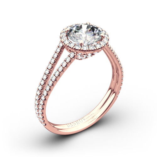 Danhov LE117 Per Lei Double Shank Diamond Engagement Ring