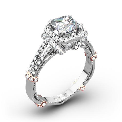 Verragio Parisian DL-117P Dual Claw Halo Diamond Engagement Ring for Princess