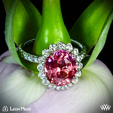 'Imperial Lotus Padparadscha Halo' Right Hand Ring