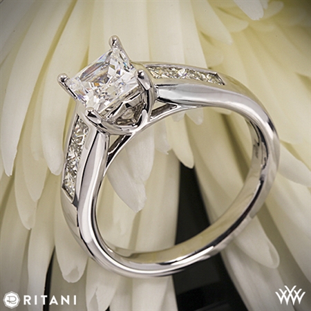 Ritani 1PCZ1190 Classic Channel-Set Princess Diamond Engagement Ring