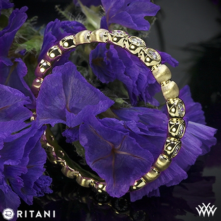 Ritani S33-8 Stack Bezel-Set Diamond Right Hand Ring