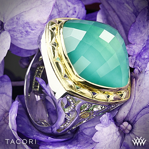 Tacori Onyx Envy Clear Quartz over Green Onyx Ring 2914