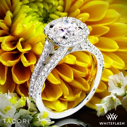 Tacori HT2548CU Split Shank Halo Diamond Engagement Ring