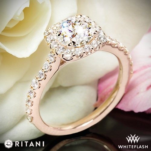 Ritani 1RZ1321 French-Set Halo Diamond Engagement Ring