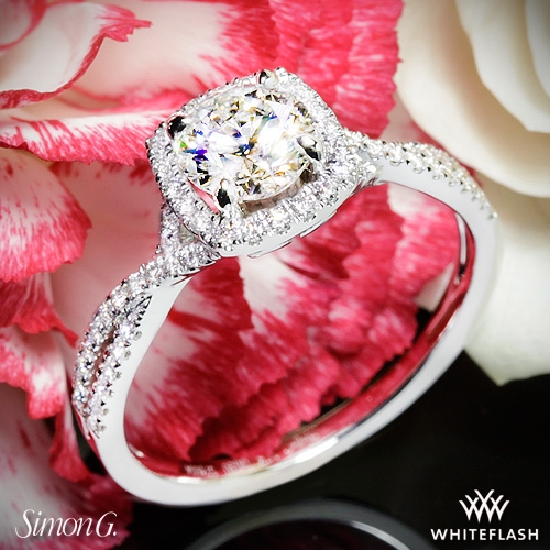 Simon G Nr468 Passion Halo Diamond Engagement Ring