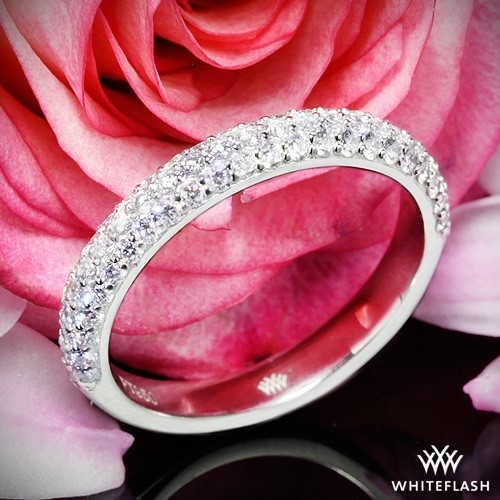 Rounded Pave Diamond Wedding Ring