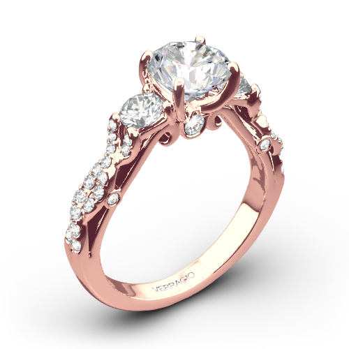 Verragio INS-7055R Twisted Shank Three Stone Engagement Ring