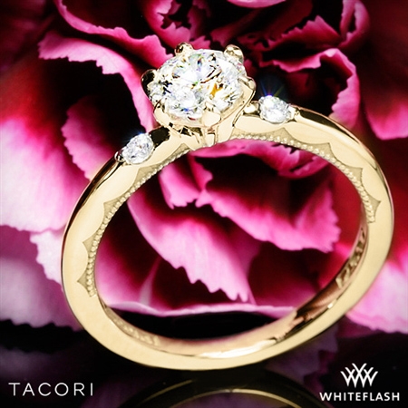 Tacori 56-2RD Sculpted Crescent Classic 3 Stone Engagement Ring