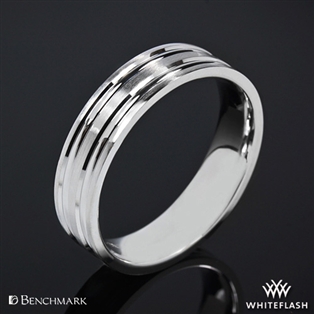 Benchmark Grooved Satin Wedding Ring
