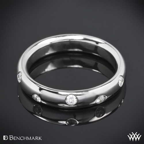 Benchmark 4mm Scattered Diamond Wedding Ring In Platinum Gi 5011 4mm Z 