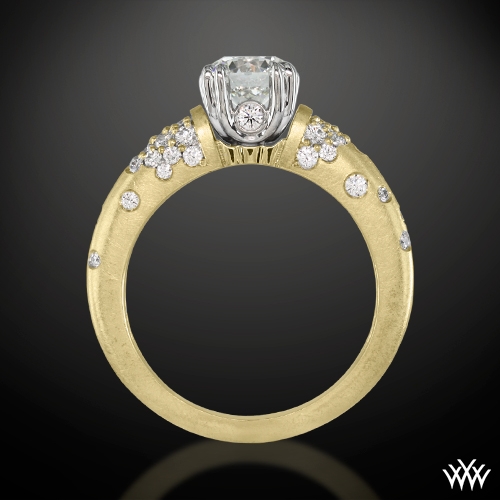 "Champagne U-Prong Domed Pave" Diamond Engagement Ring Ring Ring Side View