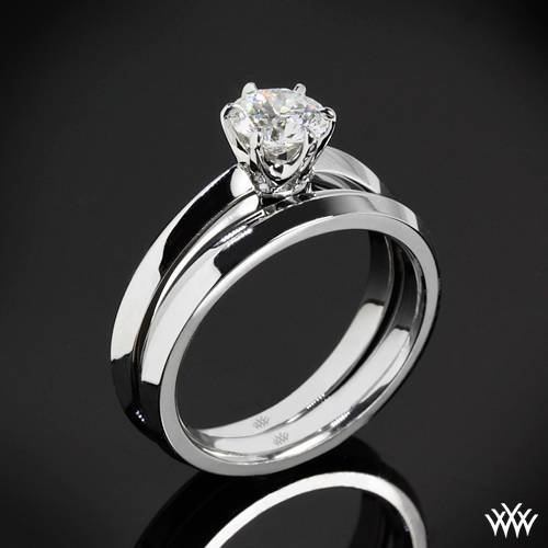 Classic tiffany styl KnifeEdge Solitaire Wedding Set 1727