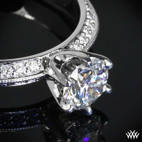 Knife Edge Pave Diamond Engagement Ring 712