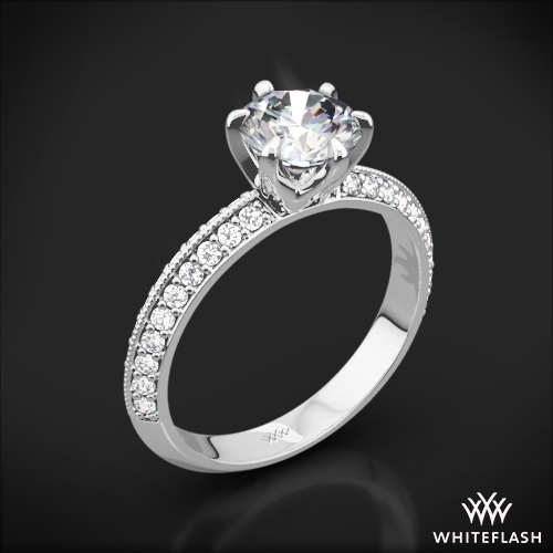 Knife Edge Pave Diamond Engagement Ring 712