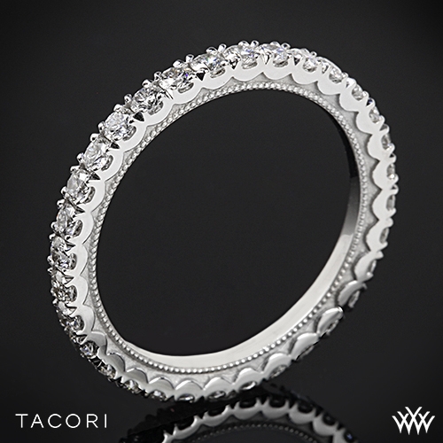 18k White Gold Tacori Clean Crescent Eternity Diamond Wedding Ring 18k White Gold Tacori Clean Crescent Eternity Diamond Wedding Ring