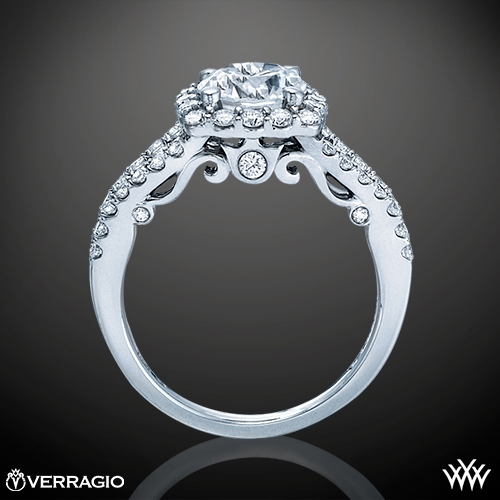 Verragio Split Shank Shared-Prong Diamond Engagement Ring Ring Ring Side View