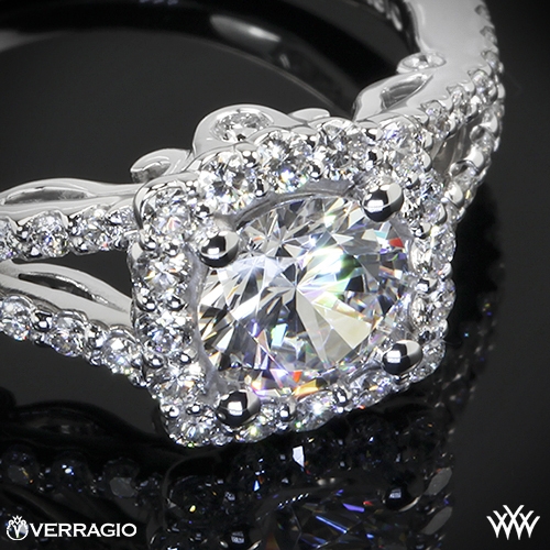 Verragio Split Shank Shared-Prong Diamond Engagement Ring Ring Zoomed View