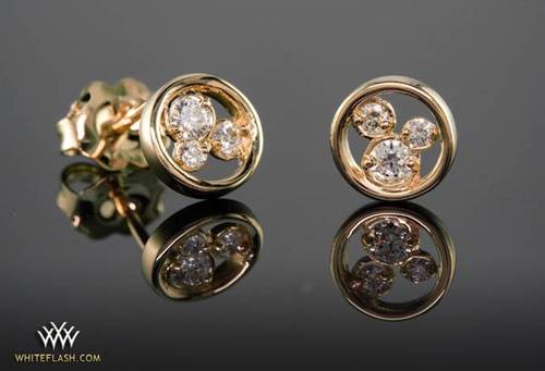 Gold diamond earrings