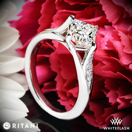 Ritani 1RZ1379 Vintage Tulip Diamond Engagement Ring