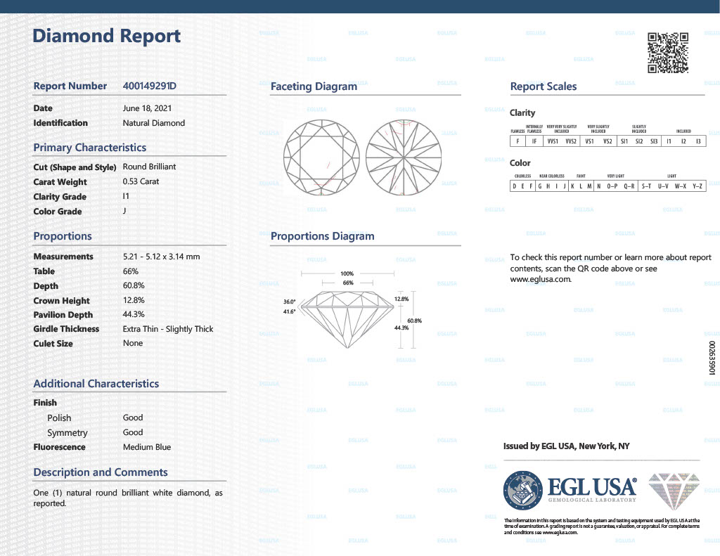 EGL USA Diamond Report