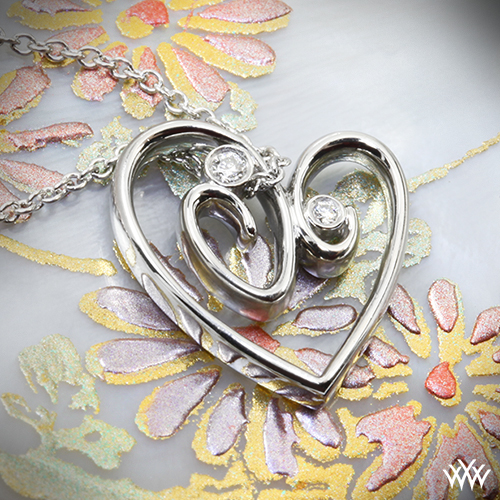 One Heart for Two Diamond Pendant