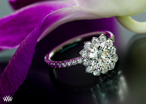 Lotus Halo Engagement Ring